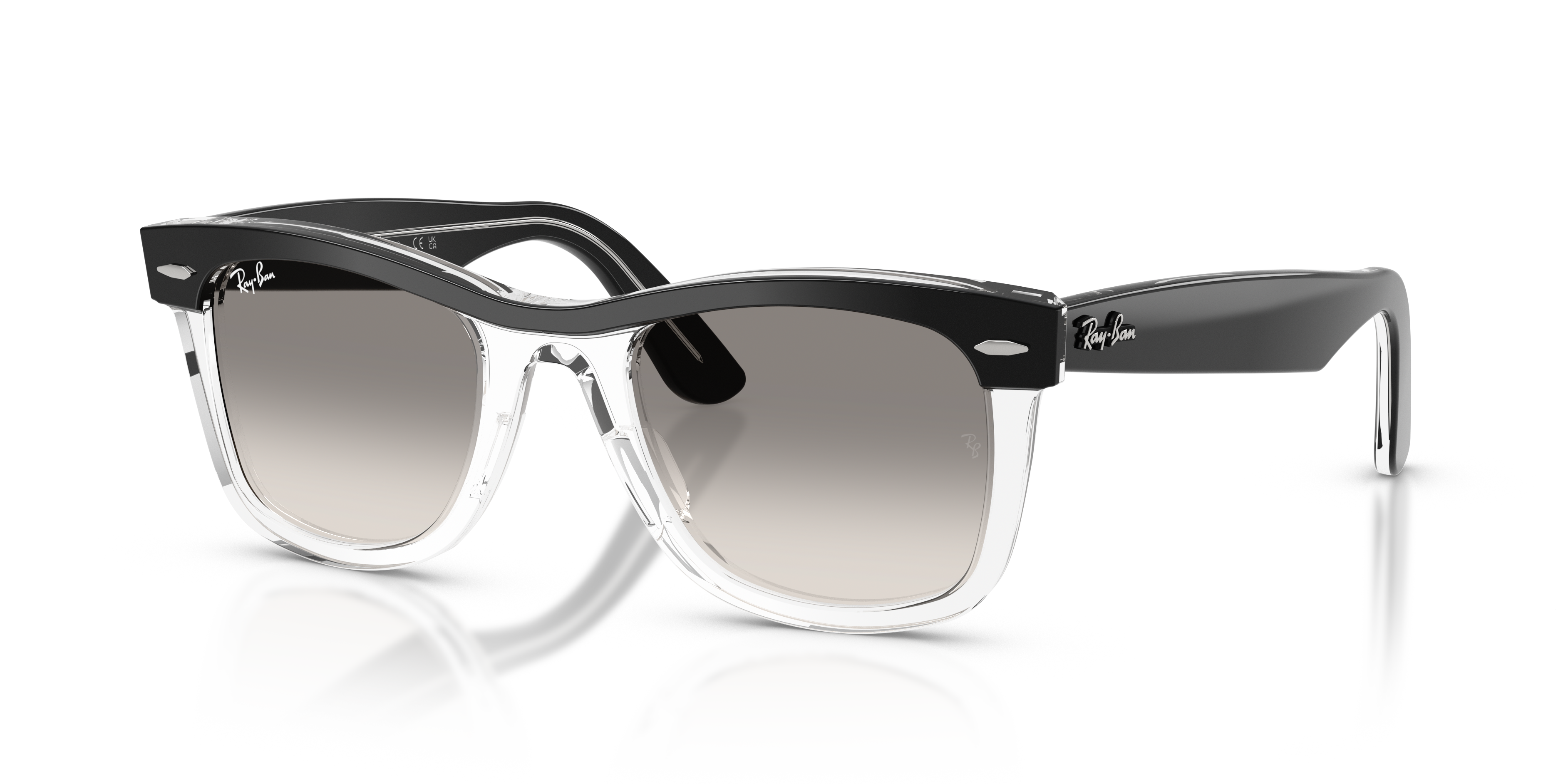 WAYFARER STREET NEAT Sunglasses in Black On Transparent and Clear