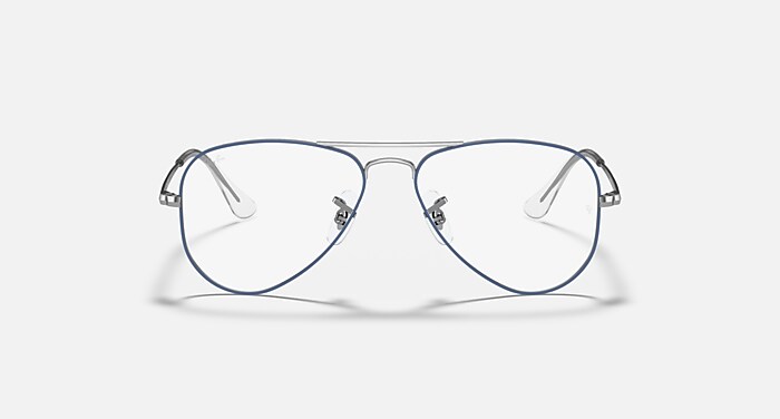 AVIATOR OPTICS KIDS Eyeglasses with Light Blue On Silver
