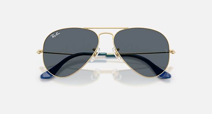 AVIATOR LARGE METAL Sunglasses in Arista Gold and Blue  display picture 1