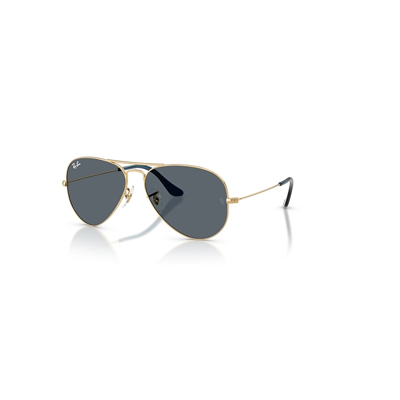 Ray Ban Sunglasses Unisex Aviator Large Metal - Arista Gold Frame Blue Lenses 62-14 In Gold