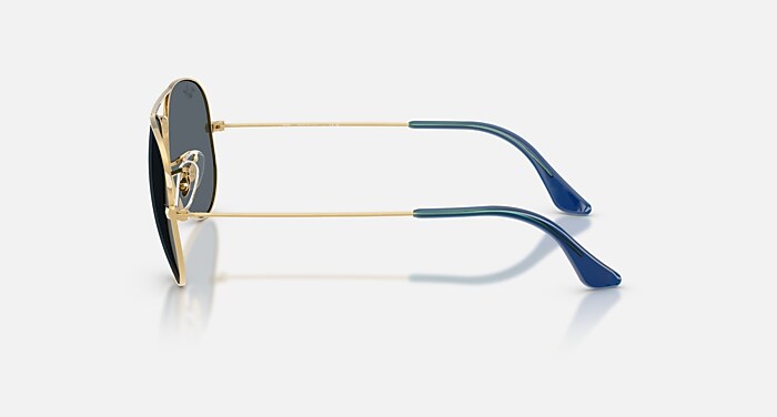 AVIATOR LARGE METAL Sunglasses in Arista Gold and Blue - RB3025