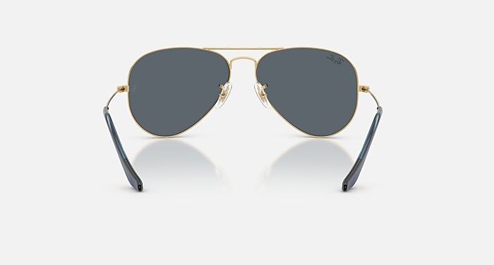 AVIATOR LARGE METAL Sunglasses in Arista Gold and Blue - RB3025