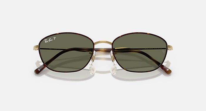 Ray-Ban Sunglasses Woman Rb3749 - Gold Frame Green Lenses 55-18 Polarized