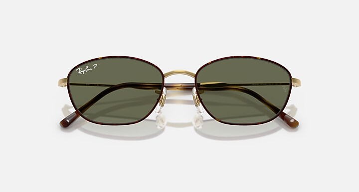 Ray-Ban Sunglasses Woman Rb3749 - Gold Frame Green Lenses 55-18 Polarized