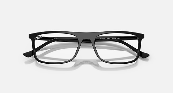 Ray-Ban Eyeglasses Unisex Rb5440 Optics Prescription - Black Frame Clear Lenses 55-18 Polarized