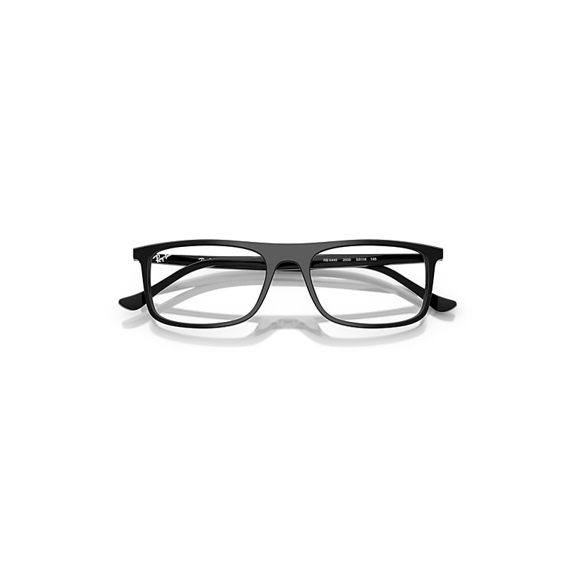 Ray Ban Rb5440 Optics Eyeglasses Black Frame Clear Lenses Polarized 53-18 In Black