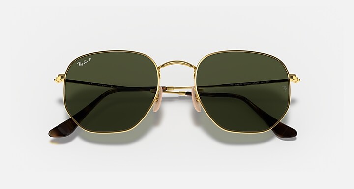 Ray-Ban 0RB3548N HEXAGONAL FLAT LENSES 抛光 Arista 金 SUN_Closed Front