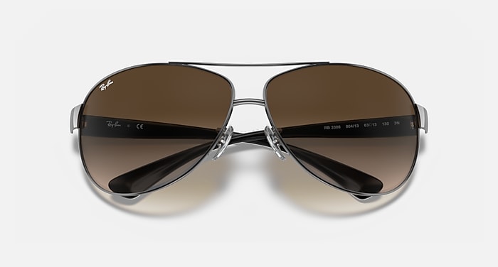 RB3386 Sunglasses in Gunmetal and Brown Gradient Dark Brown 