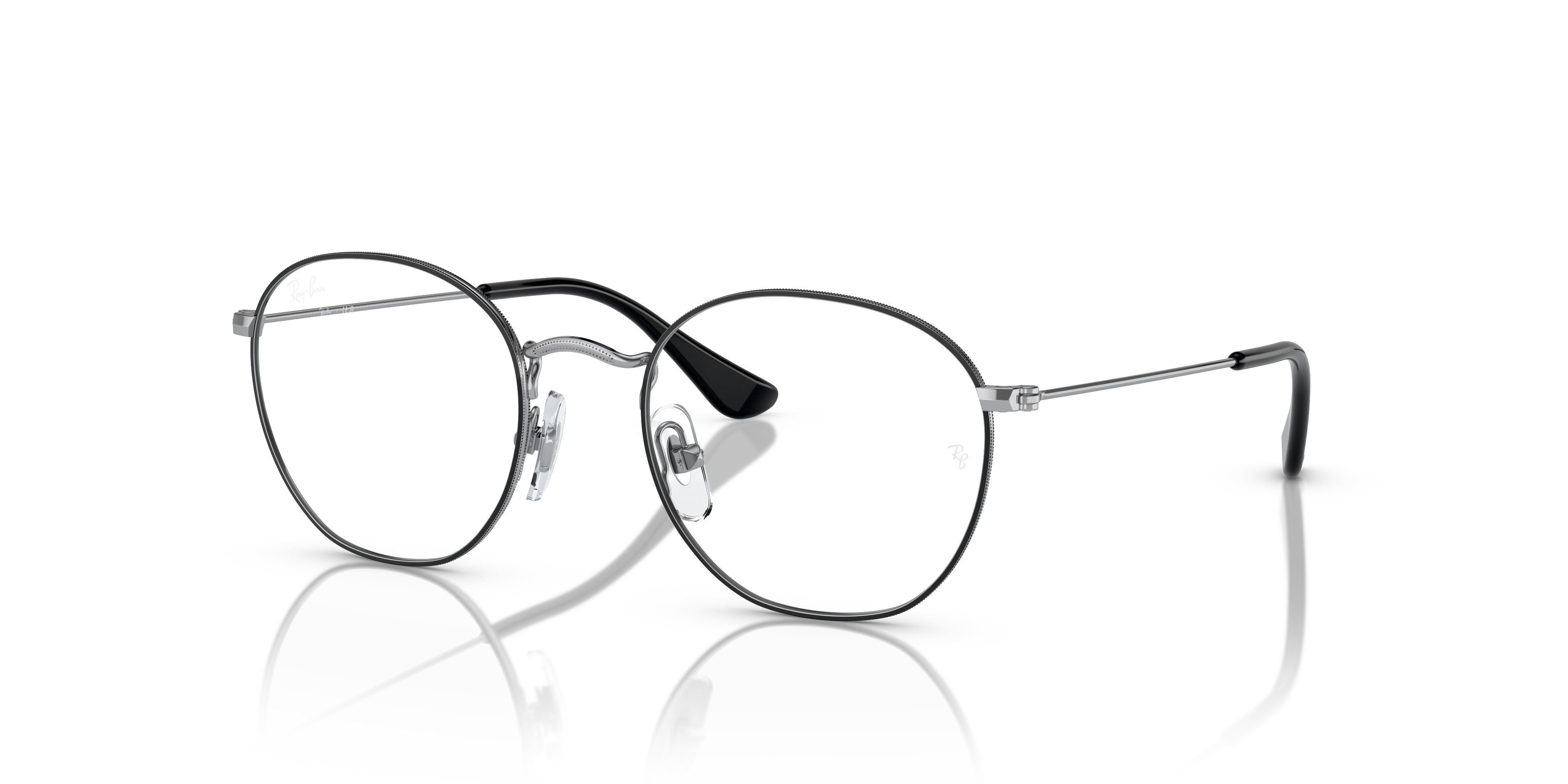 ROB OPTICS KIDS Polished Black On Silver Frame Clear Lenses 48-19