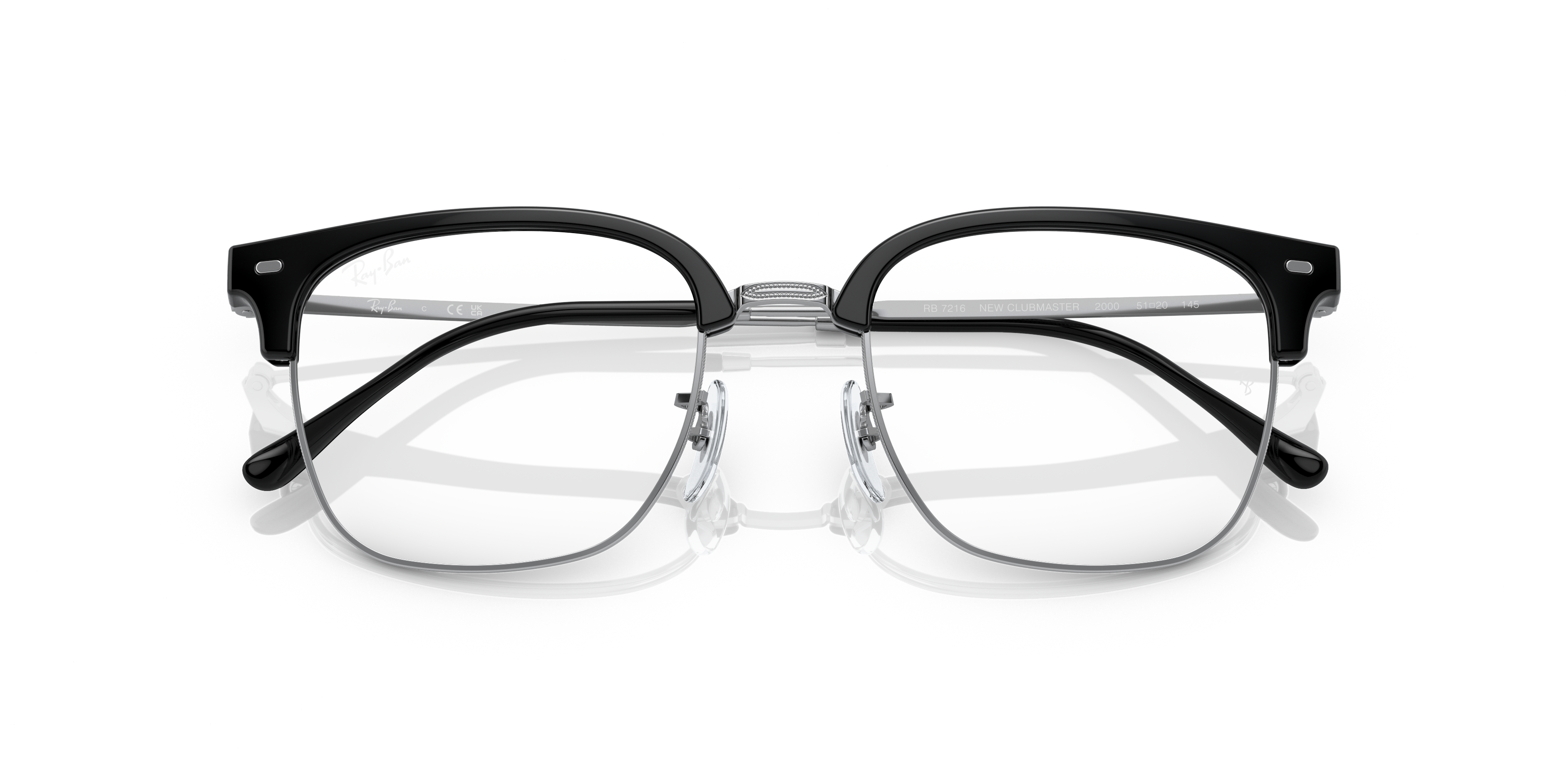 Eye カラー白黒 NEW CLUBMASTER OPTICS Eyeglasses with Black On Silver Frame