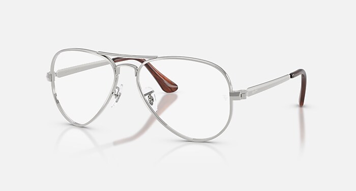 Ray-Ban Eyeglasses Unisex Aviator Max Prescription - Silver Frame Clear Lenses 58-16 Polarized