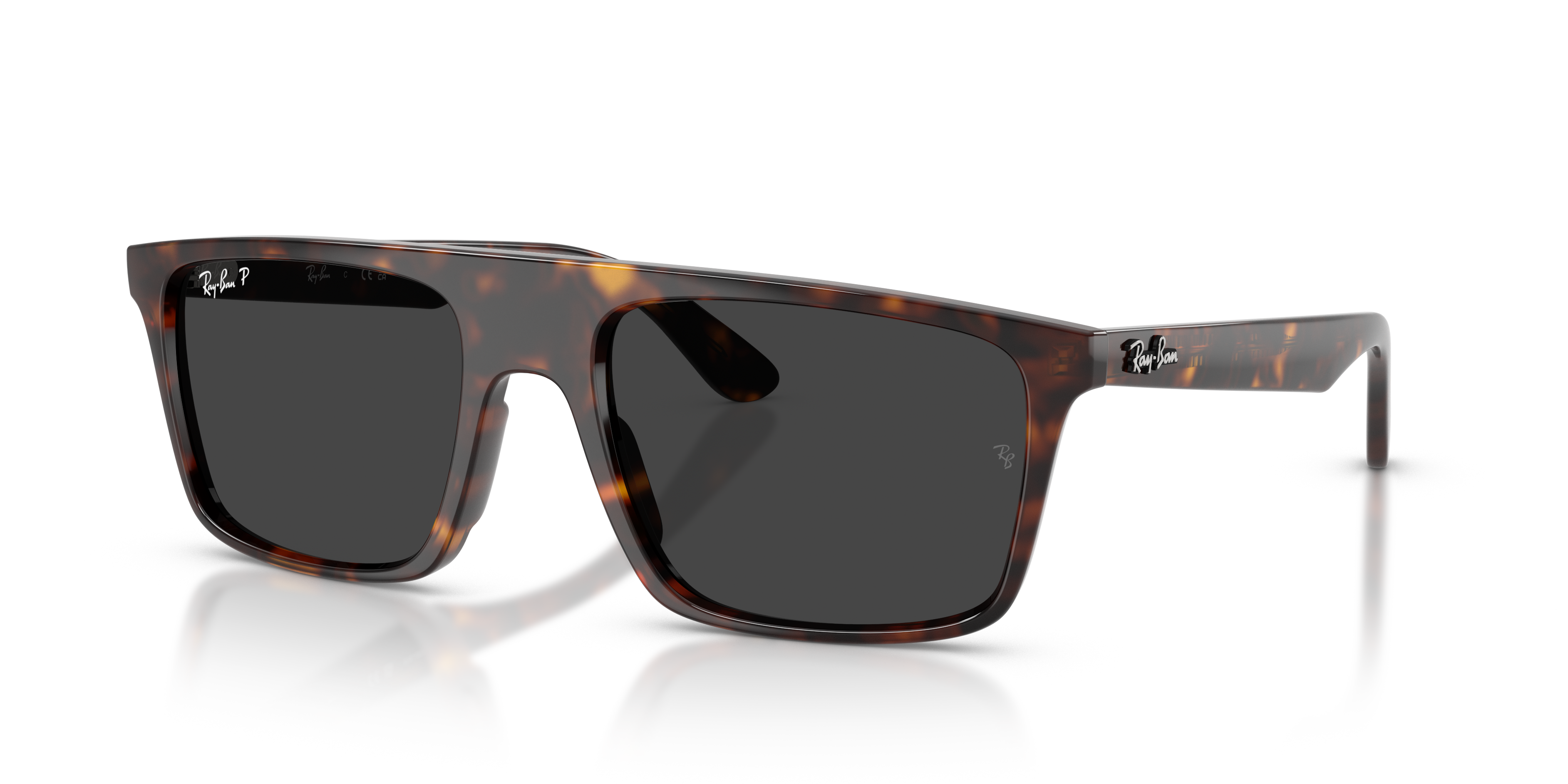 RB2222 Polished Havana Frame Polarized Black Lenses 57-20