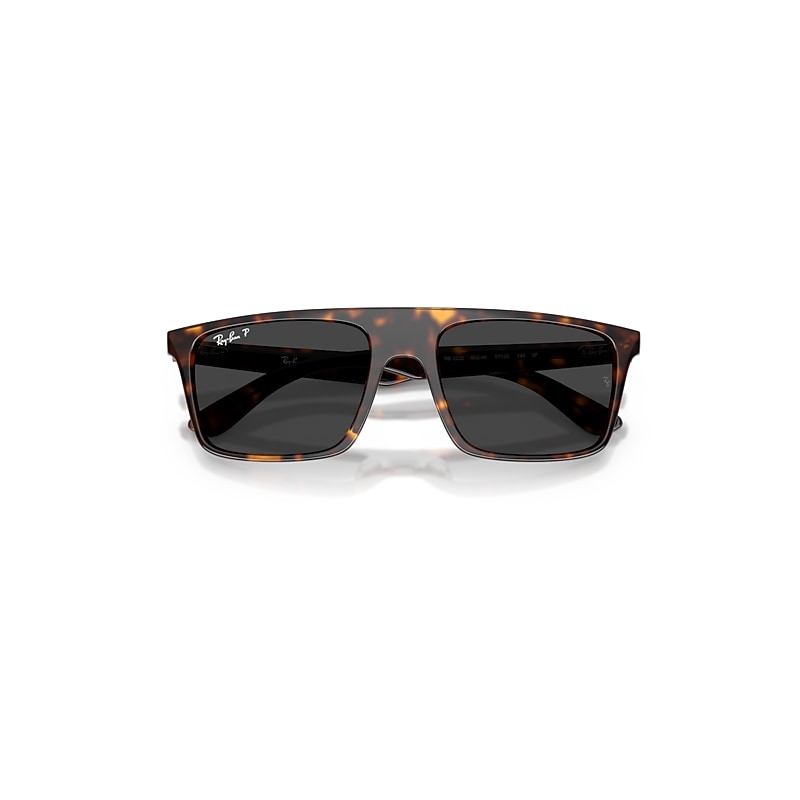Ray Ban Rb2222 Sunglasses Havana Frame Black Lenses Polarized 57-20 In Brown