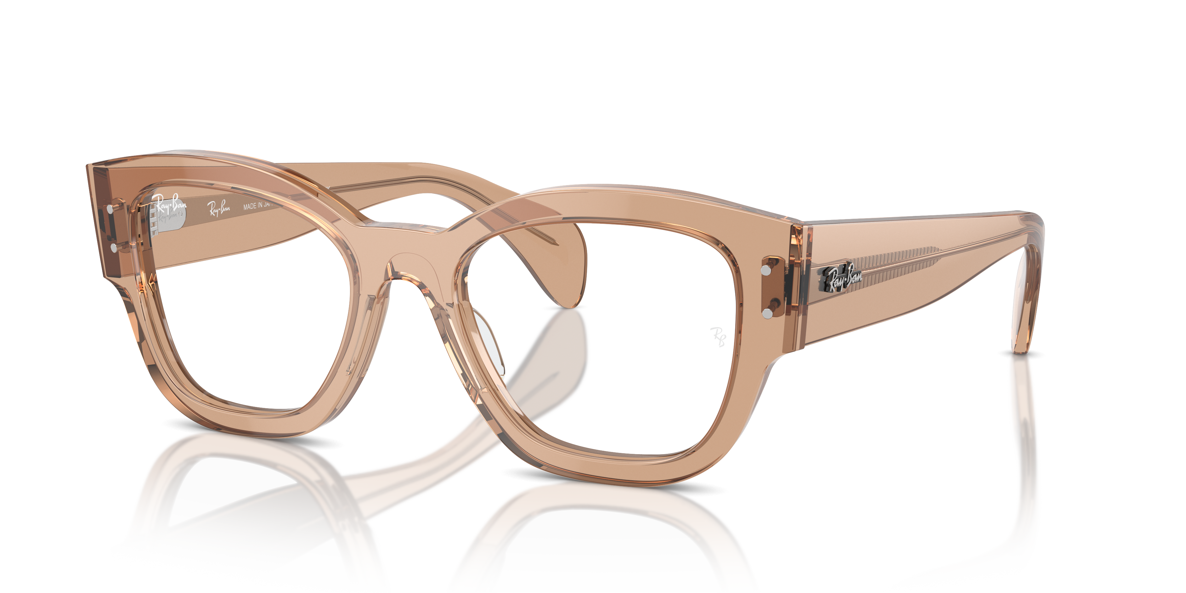 12 made BOON クリアフレーム　ベージュグラス JORGE OPTICS Eyeglasses with Transparent Light Brown Frame