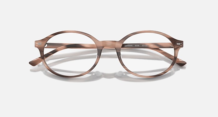 Ray-Ban Eyeglasses Unisex German Optics Prescription - Havana Frame Clear Lenses 51-20 Polarized