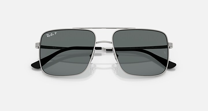 Ray-Ban Sunglasses Unisex Ari Bio-based - Silver Frame Grey Lenses 56-16 Polarized