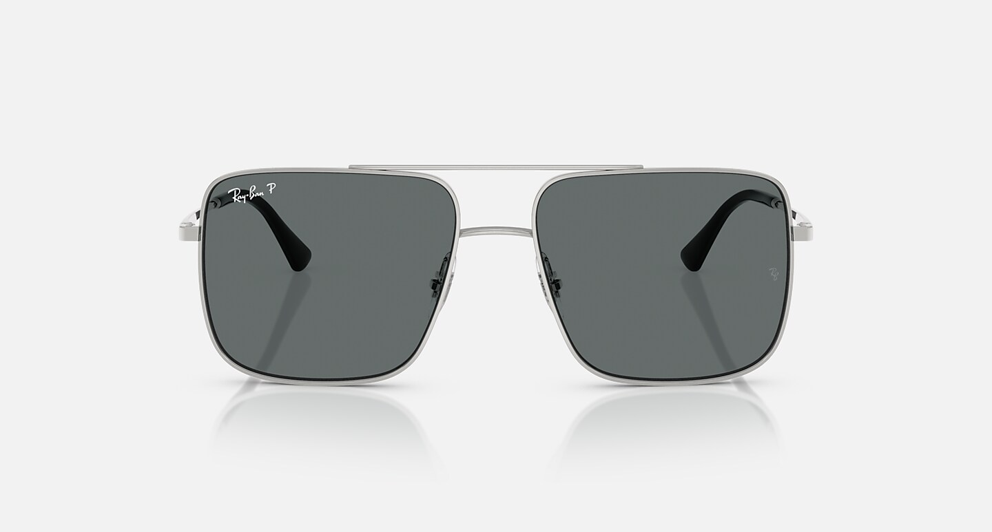 Ray-Ban Sunglasses Unisex Ari Bio-based - Silver Frame Grey Lenses 56-16 Polarized