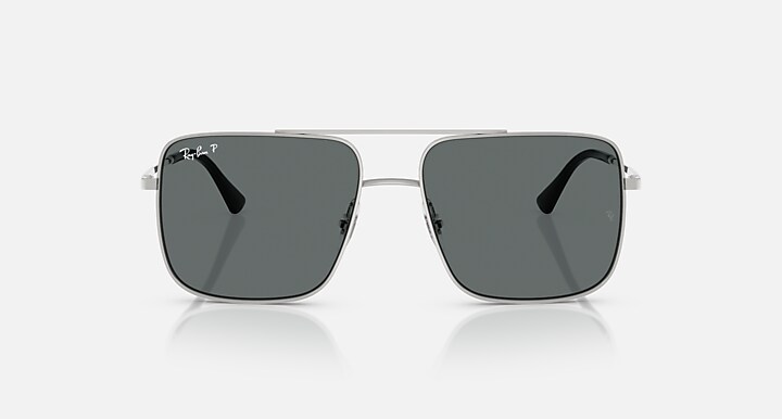 Ray-Ban Sunglasses Unisex Ari Bio-based - Silver Frame Grey Lenses 56-16 Polarized