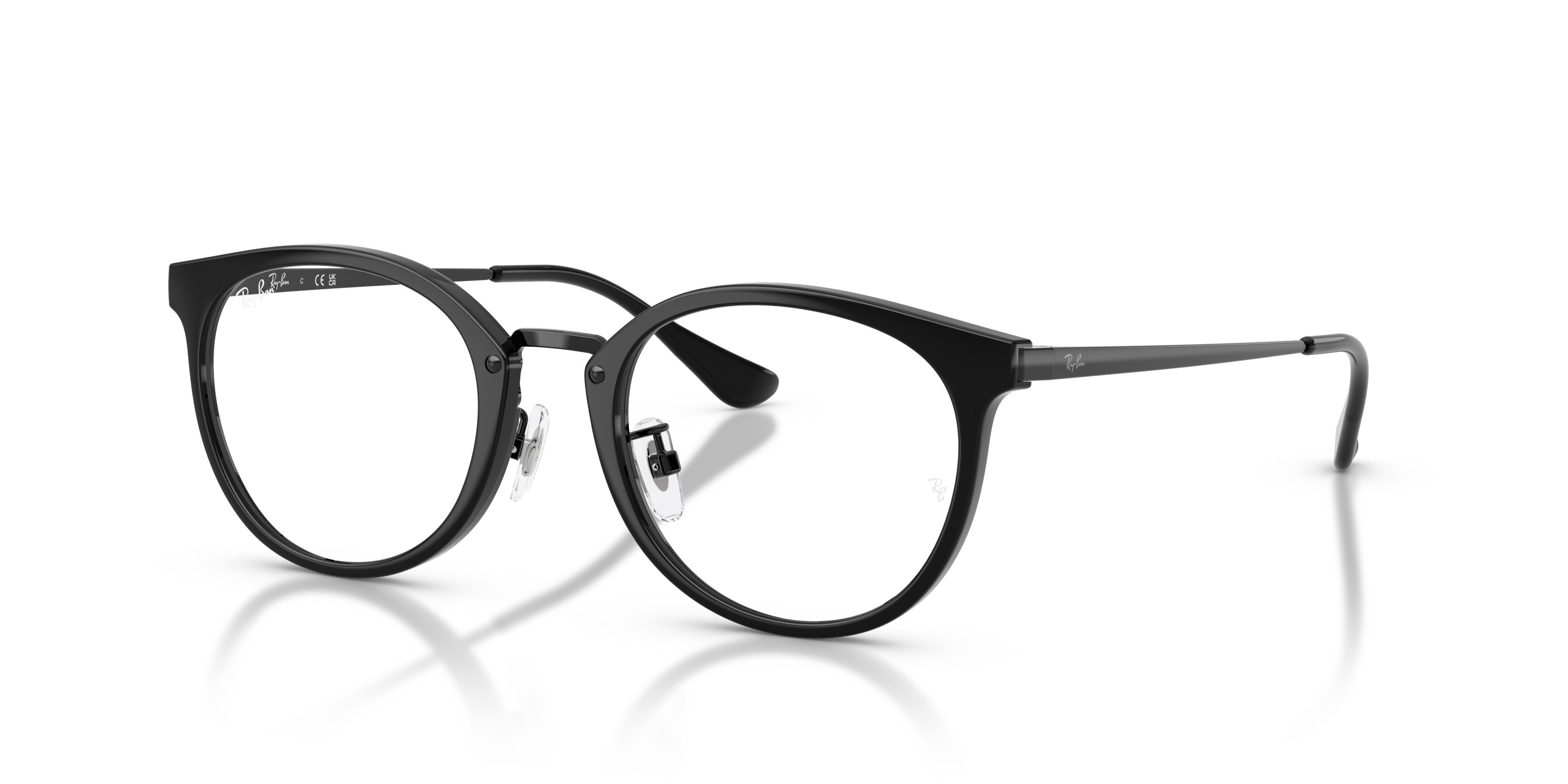 RB7266D OPTICS Polished Black Frame Clear Lenses 49-20