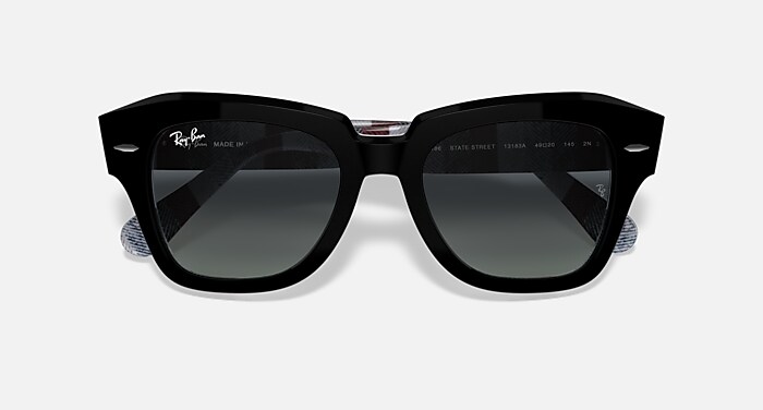 STATE STREET Sunglasses in Black and Light Grey Gradient - RB2186