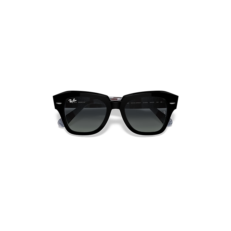 Ray-Ban State Street Sunglasses Black Frame Grey Lenses 49-20