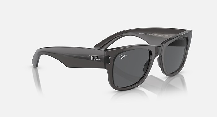 Occhiali da Sole MEGA WAYFARER in Nero Trasparente e Grigio scuro