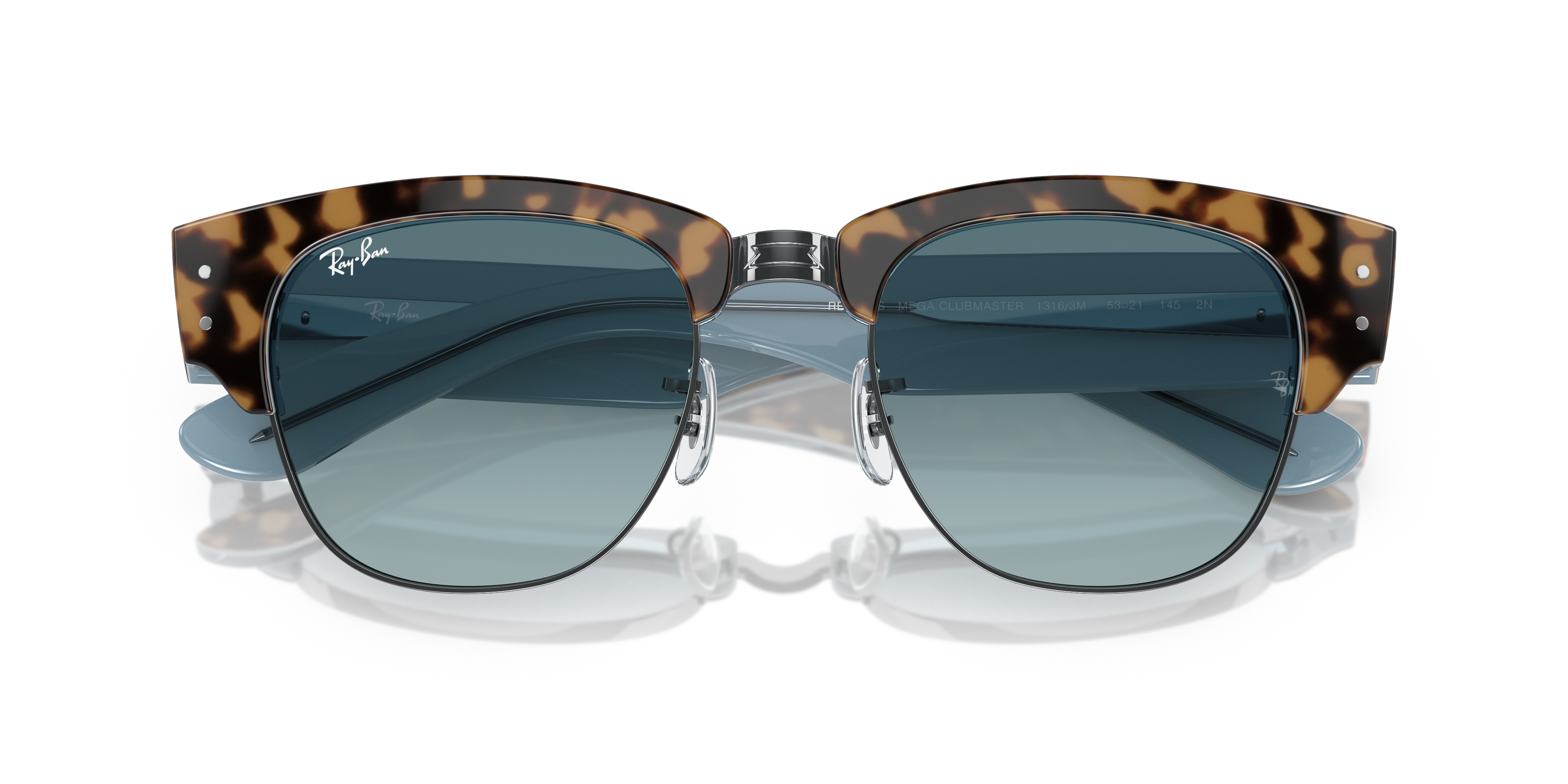 MEGA CLUBMASTER Sunglasses in Havana On Blue On Gunmetal and Blue