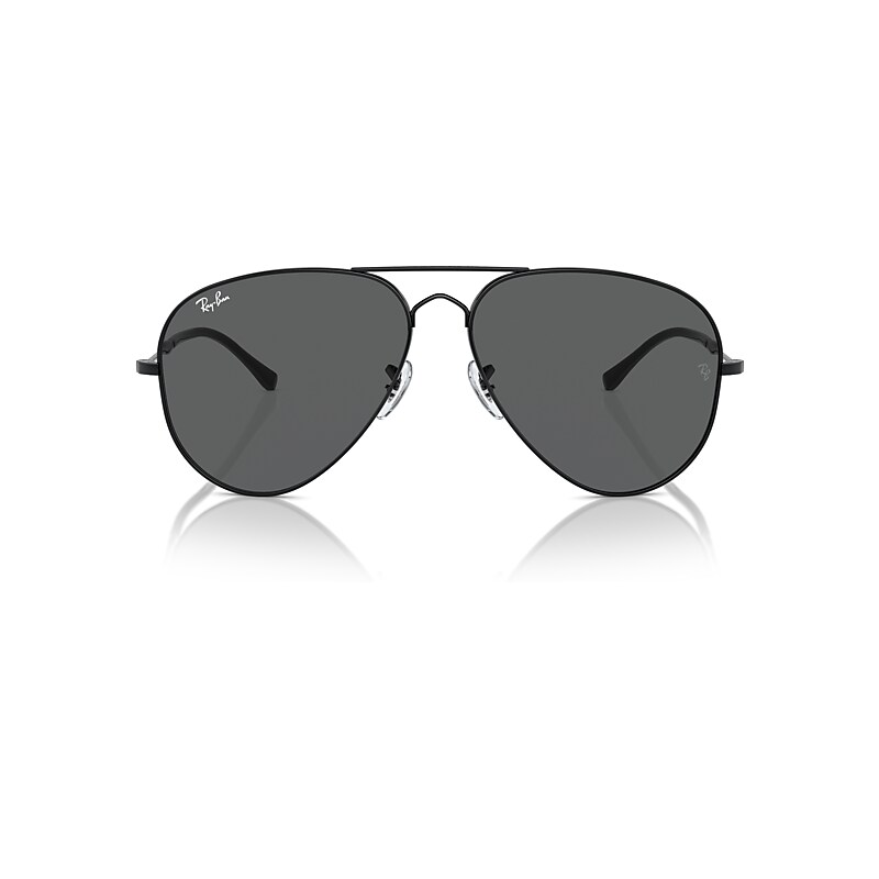 Ray-Ban Old Aviator Sunglasses Black Frame Grey Lenses 62-14