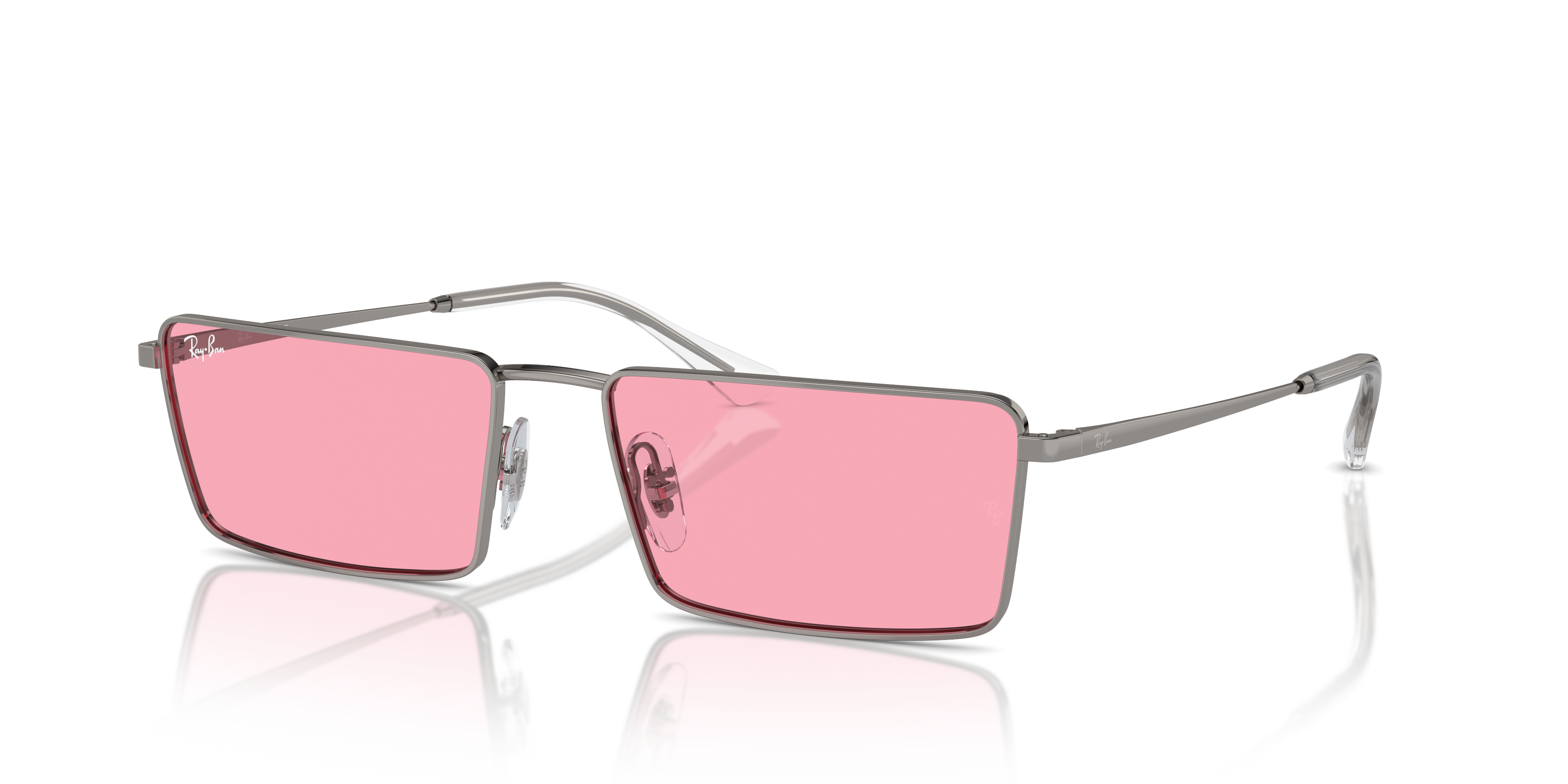 EMY BIO-BASED Polished Gunmetal Frame Pink Lenses 59-17