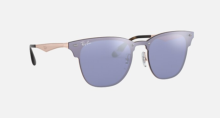 Bronze-Copper Sunglasses in Dark Violet/Silver Mirror and
