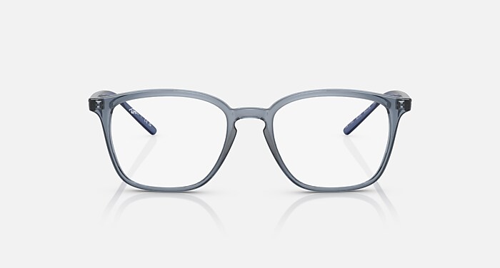 Ray-Ban Eyeglasses Unisex Rb7185 Optics Prescription - Transparent Blue Frame Clear Lenses 50-18 Polarized