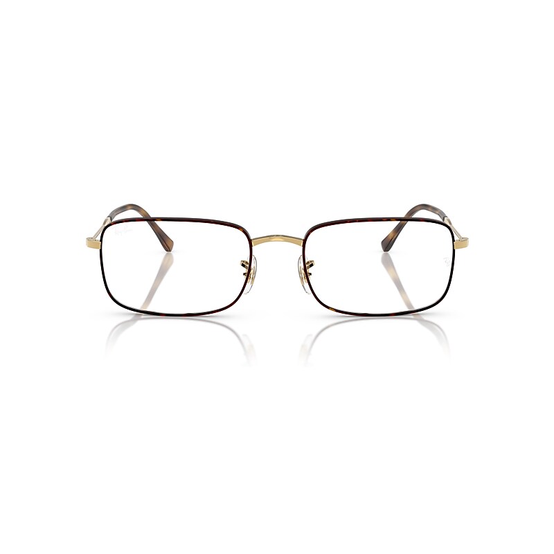 Ray Ban Rb3746v Optics Eyeglasses Gold Frame Clear Lenses Polarized 56-20 In Gold