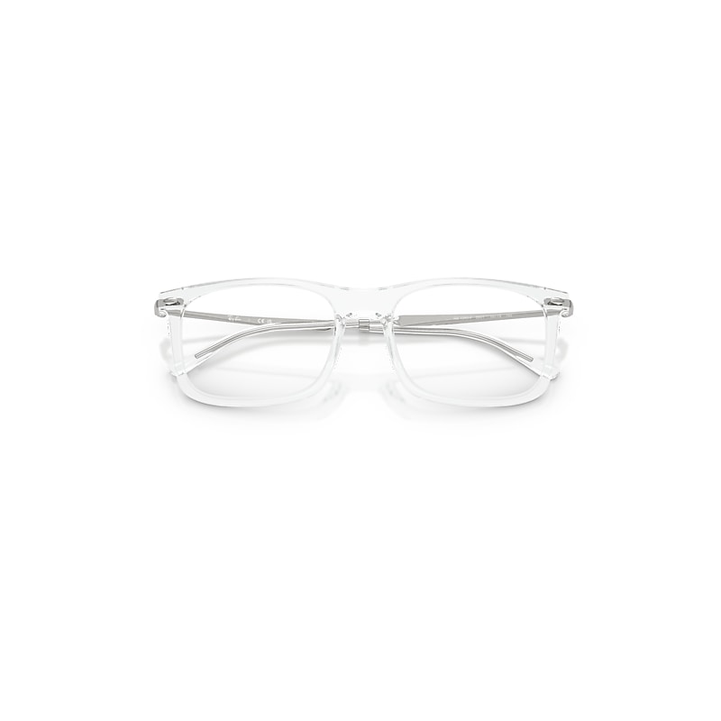 Ray Ban Rb7260 Optics Eyeglasses Silver Frame Clear Lenses Polarized 54-19 In Silver