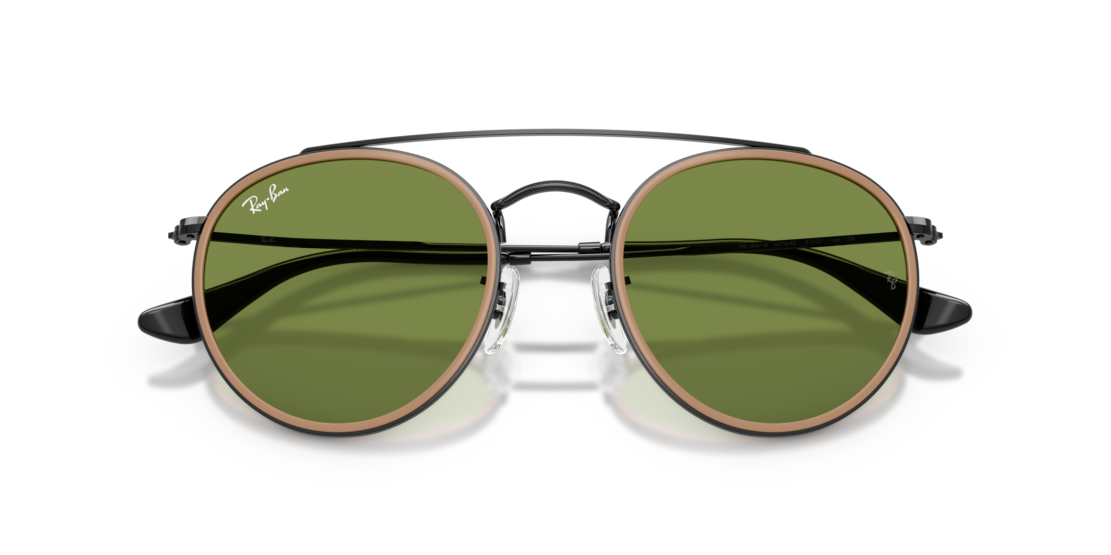 【レイバン】ROUND DOUBLE BRIDGE Ray-Ban RB3647N Round Double Bridge M (51 - 22) with Green lenses