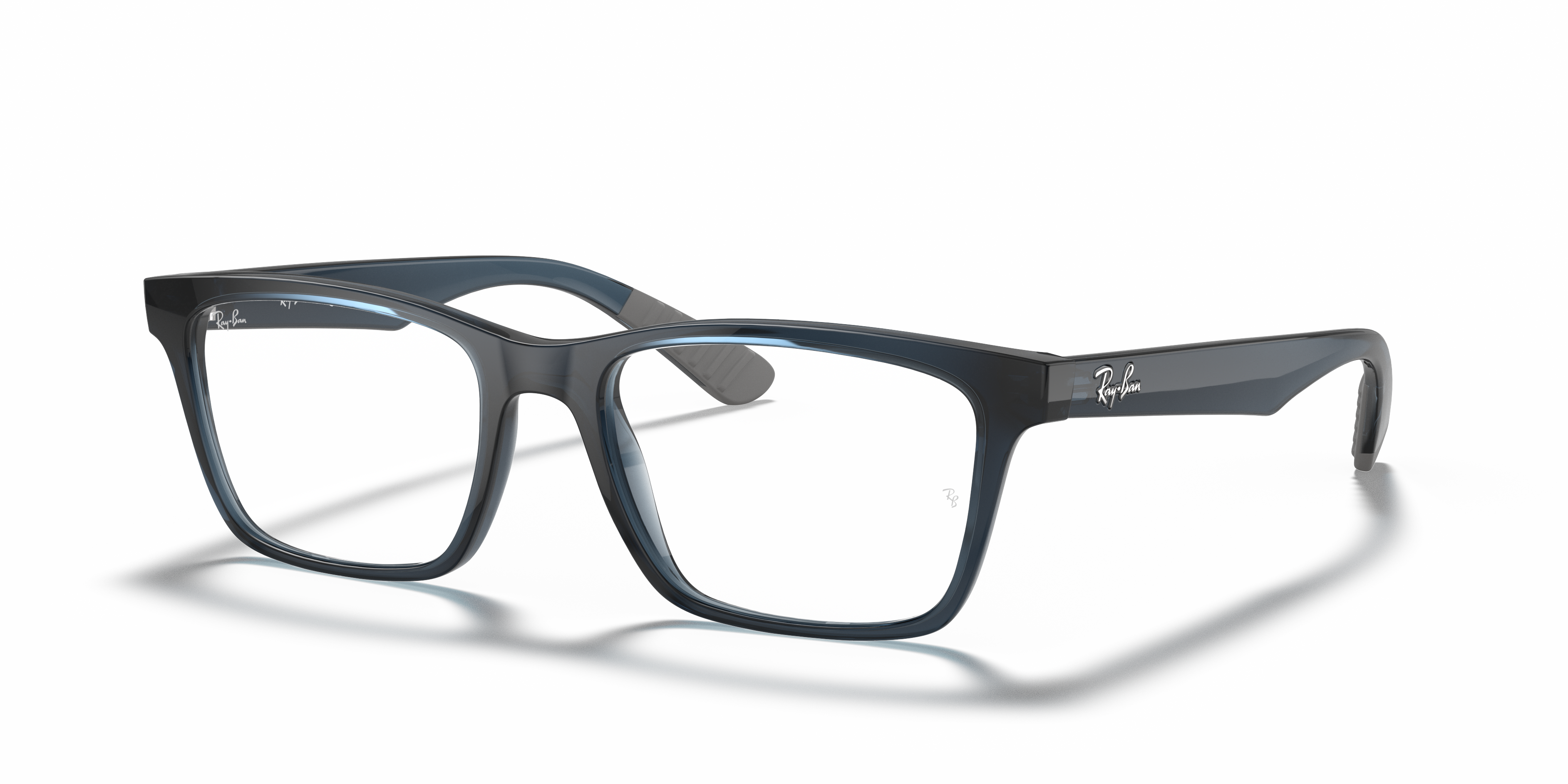 RB7025 OPTICS Polished Blue Frame Clear Lenses 53-17