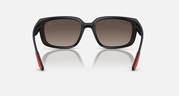 Ray-Ban Sunglasses Unisex Rb4443m Scuderia Ferrari Collection Chromance - Matte Black Frame Green Lenses 57-19 Polarized