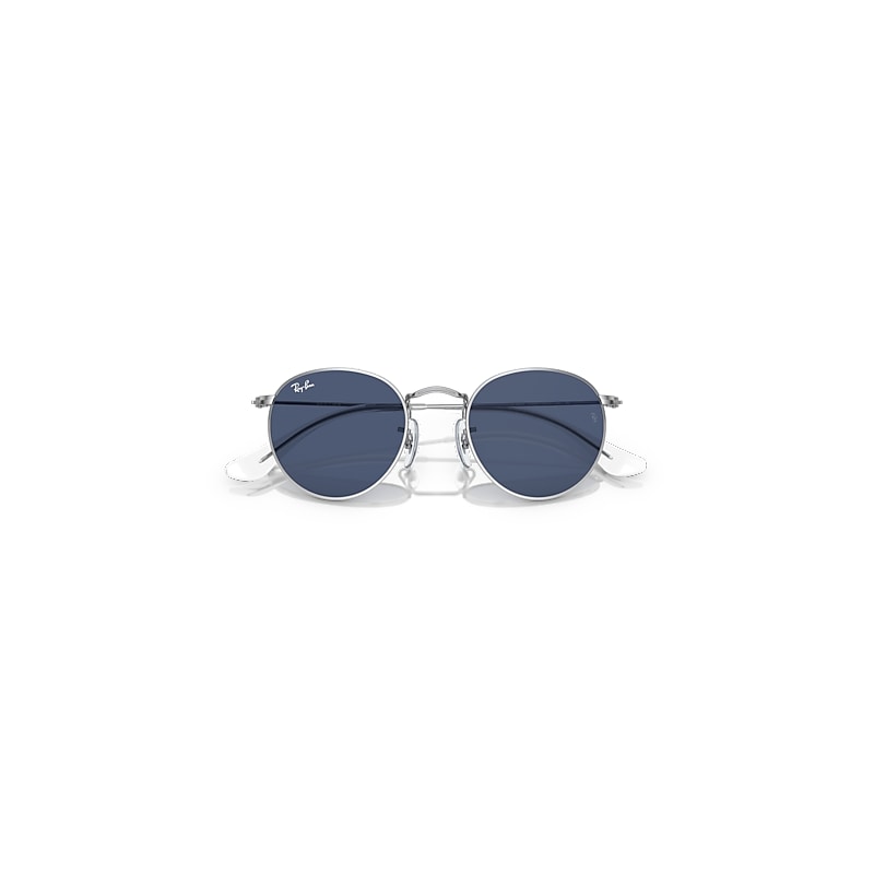 Ray-Ban Round Kids Sunglasses Silver Frame Blue Lenses 44-19
