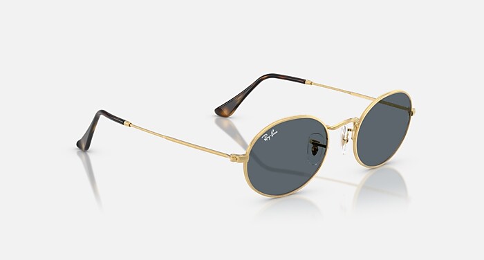OVAL FLAT LENSES Sunglasses in Arista Gold and Blue  display picture 1