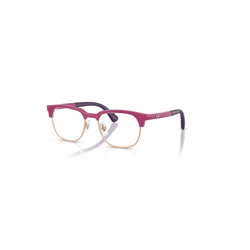 Ray-Ban Eyeglasses  Rb1641 Optics Kids Bio-Based - Fucsia On Rubber Violet Frame Clear Lenses Polarized 46-17, RY1641