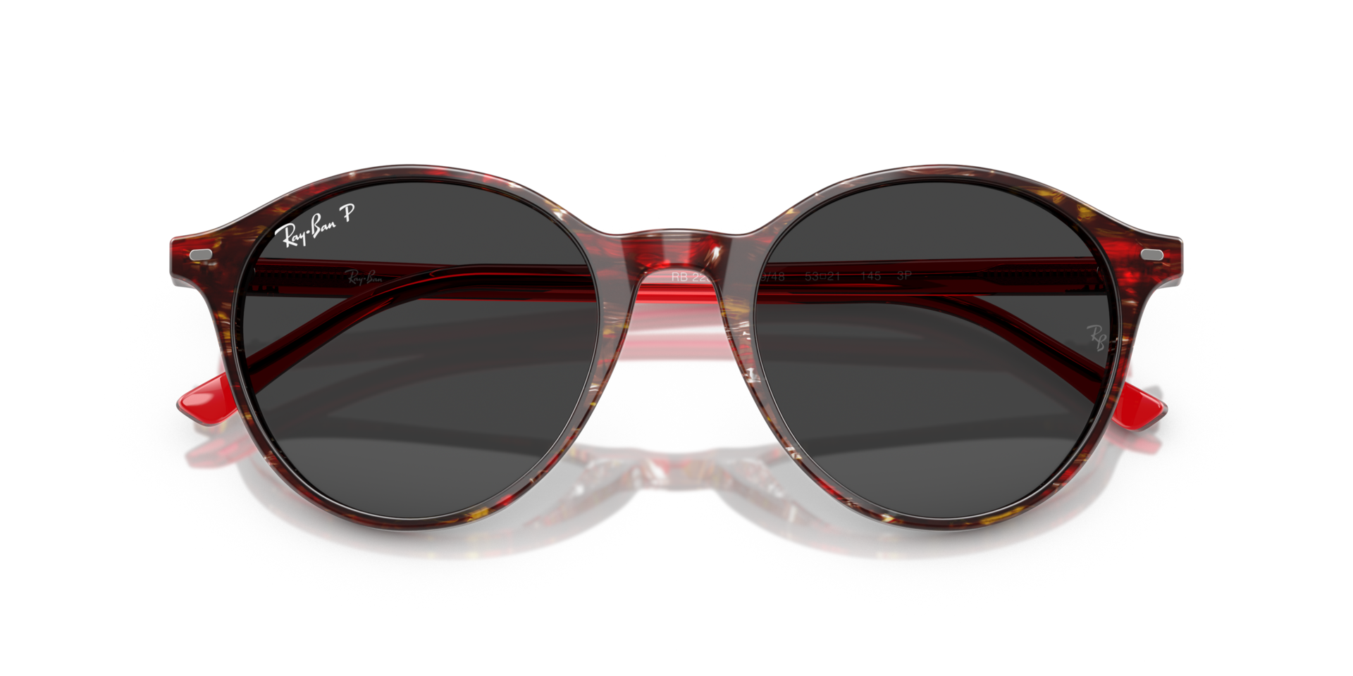 Ray-Ban Black Frame Sunglasses with Red/Burgundy Lenses Ray-Ban RB4147 Boyfriend Black/Red Sunglasses main image 2