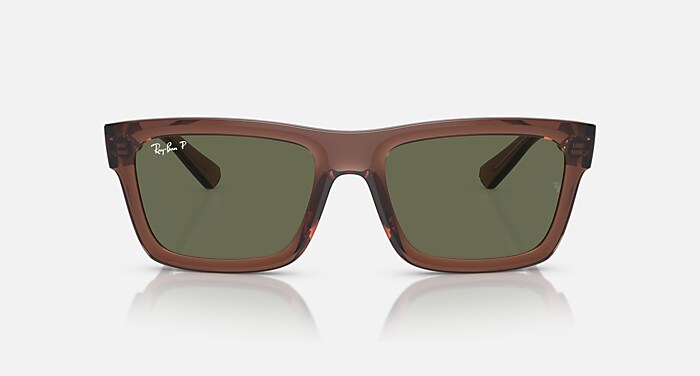 WARREN BIO-BASED Sunglasses in Transparent Brown and Dark Green