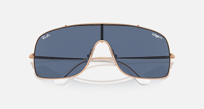 Ray-Ban Sunglasses Wings IIi Rose Gold Frame Blue Lenses