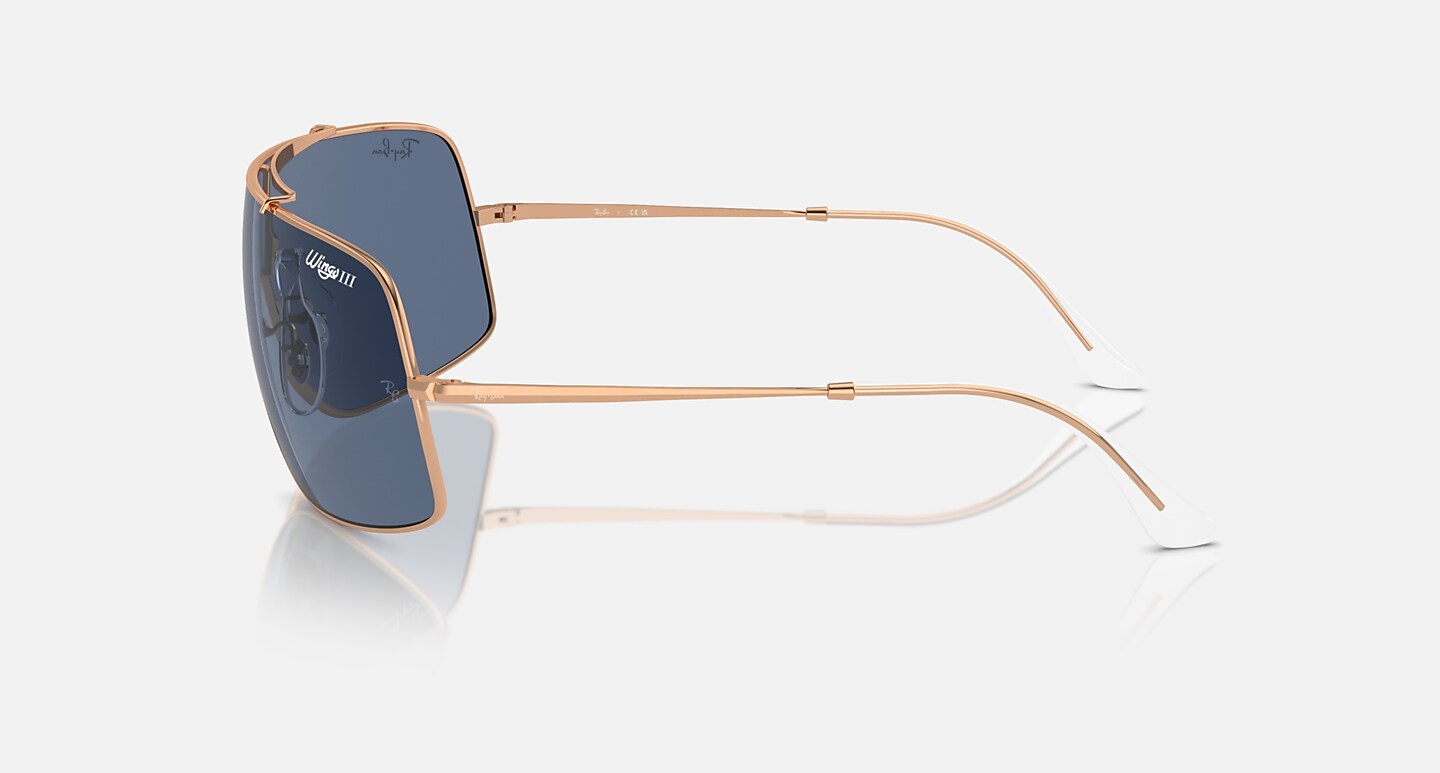 Ray-Ban Sunglasses Wings IIi Rose Gold Frame Blue Lenses