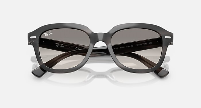 ERIK Sunglasses in Striped Grey and Clear Gradient Grey