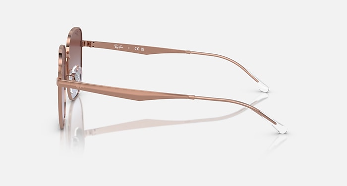Ray-Ban Sunglasses Unisex Rb3713d - Pale Gold Frame Orange Lenses 57-18
