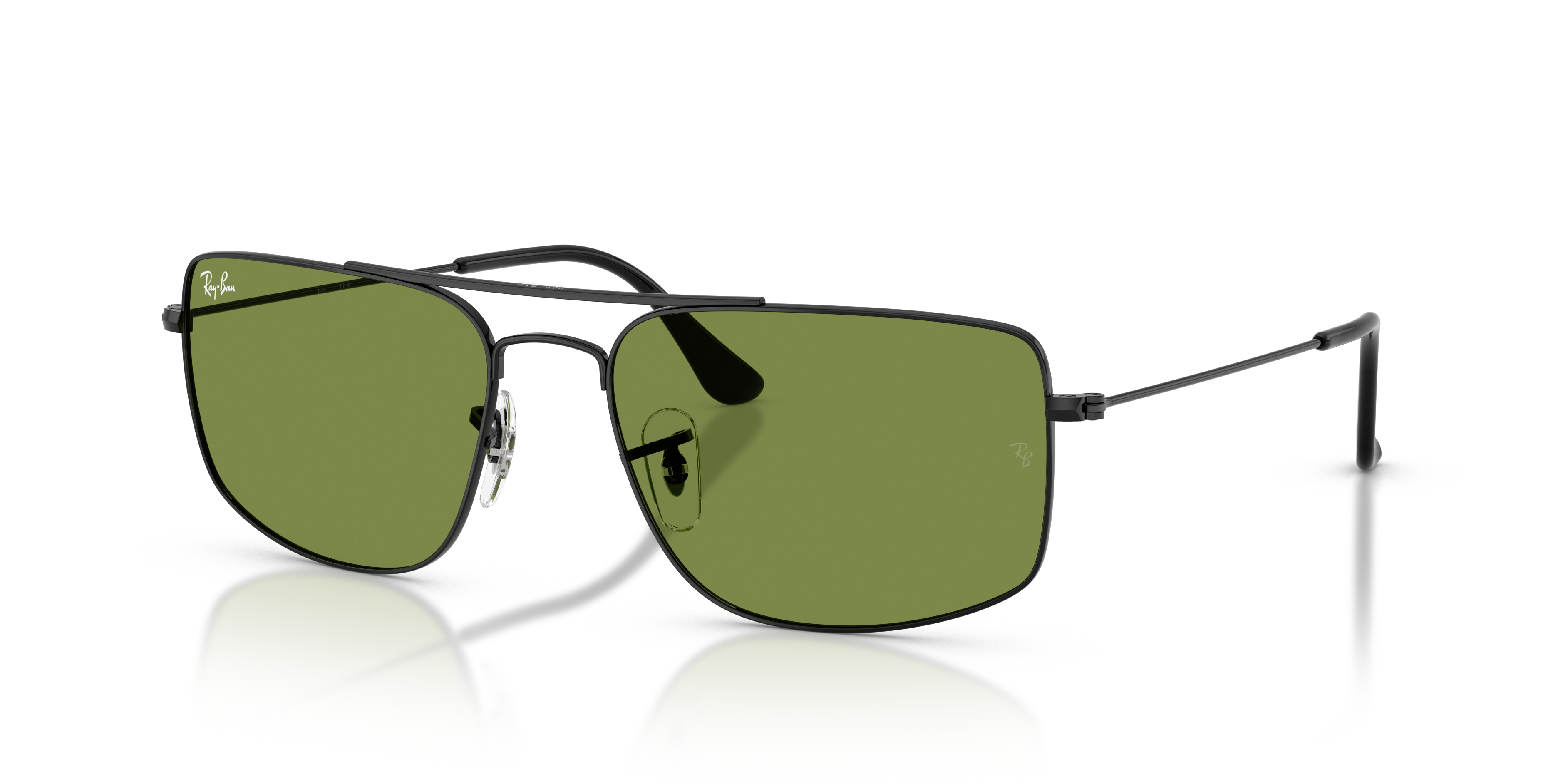 EXPLORER III Polished Black Frame Green Lenses 56-18