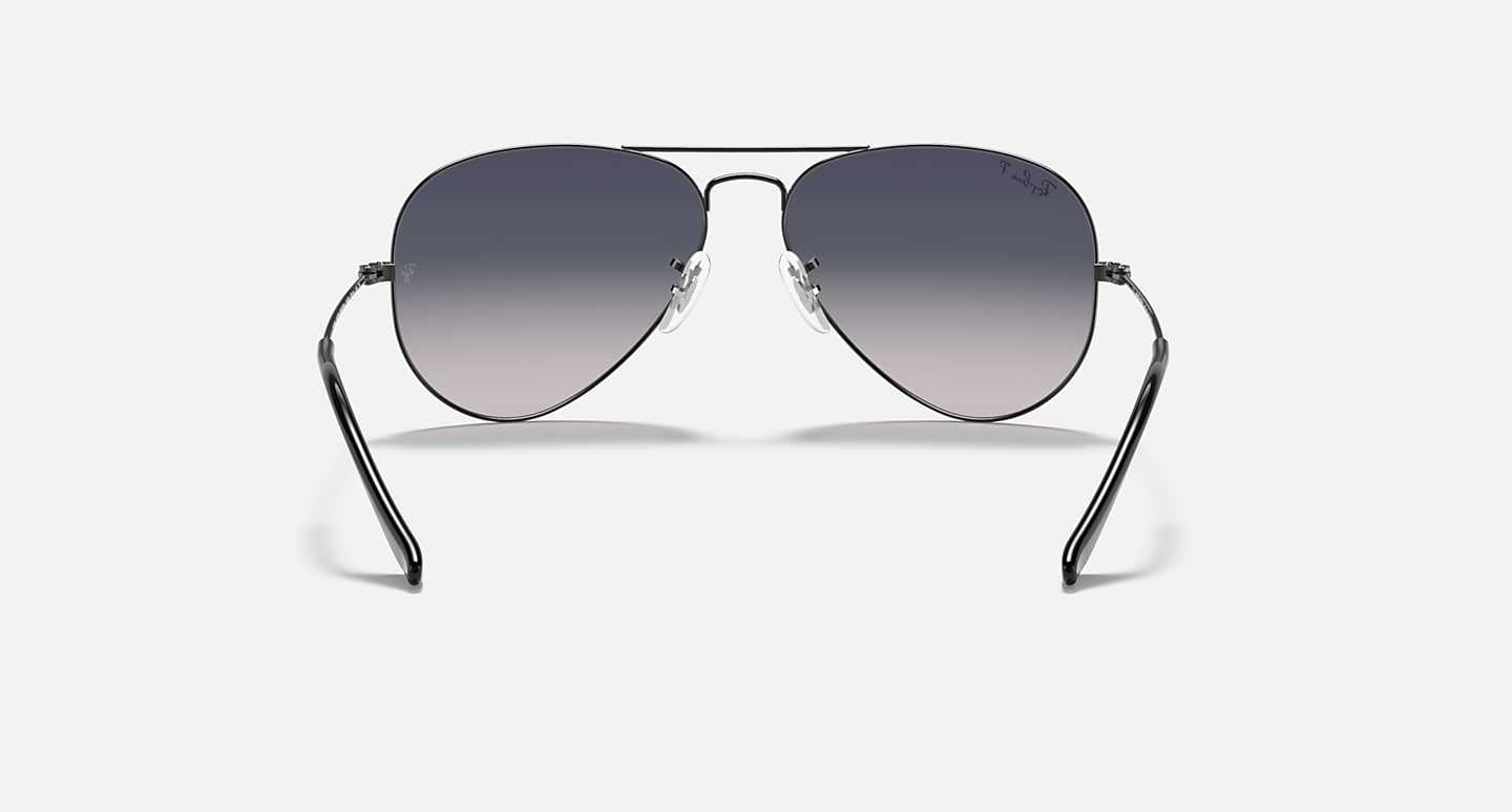 Ray-Ban Sunglasses Unisex Aviator Gradient - Gunmetal Frame Blue Lenses 55-14 Polarized