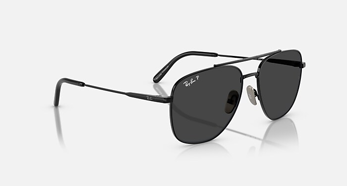 WILLIAM TITANIUM Sunglasses in Black and Polarized Black  display picture 3