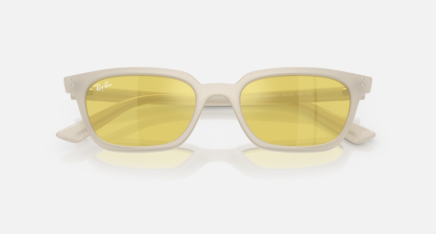 Ray-Ban Sunglasses Unisex Zaya Bio-based - Cloudy Warm White Frame Yellow Lenses 53-19