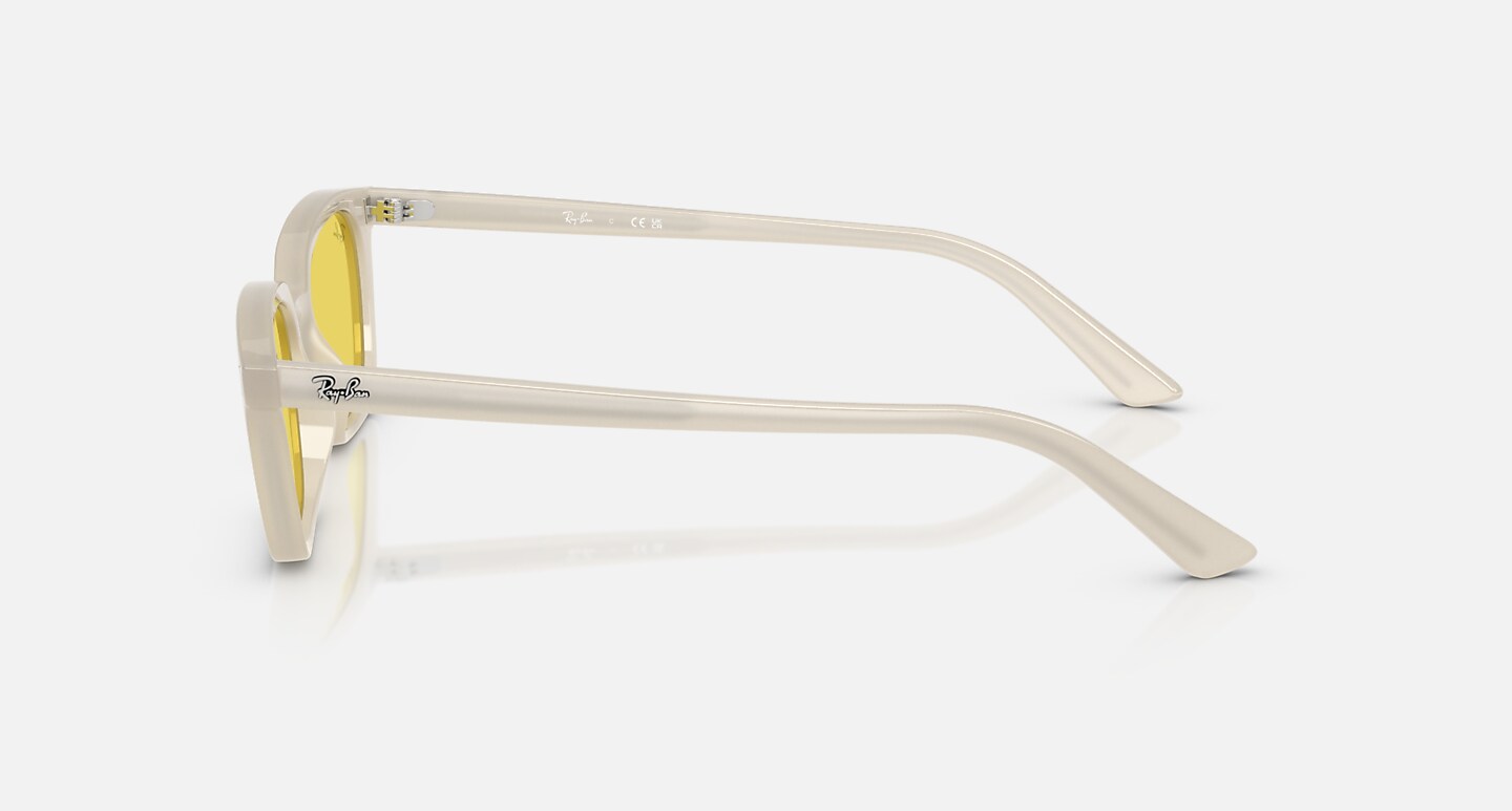 Ray-Ban Sunglasses Unisex Zaya Bio-based - Cloudy Warm White Frame Yellow Lenses 53-19